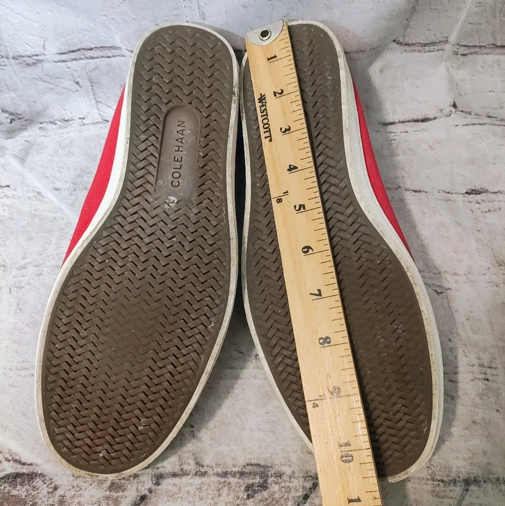 Cole Haan OS Red Canvas Loafer Slip On Mens Boat Shoes 8